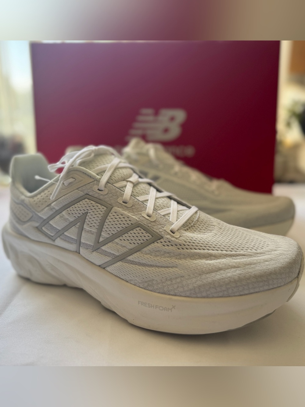 New Balance Men's 1080v13 Fresh Foam Running Shoes - White M13 Wide